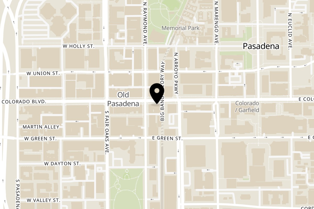 Map showing the location of Chak De California on 98 E Colorado Blvd in Pasadena